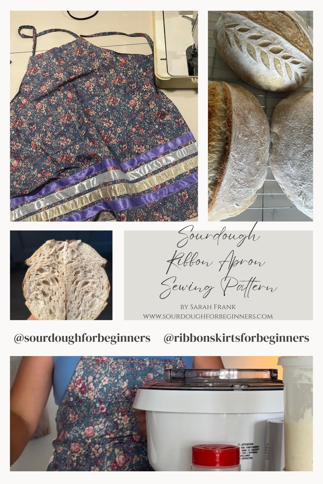 Sourdough Baker’s Apron Sewing Pattern - Native Ribbon Skirt Style - Designed by an Oneida of the Six Nations